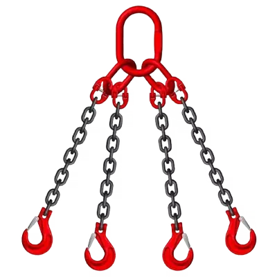 Four chain sling, Grade and capacity vary by chain type, Lifting Chains