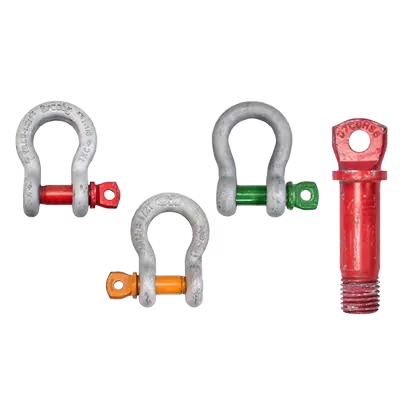 Screw pin type shackles, WLL varies by size and grade, Shackles and Hooks